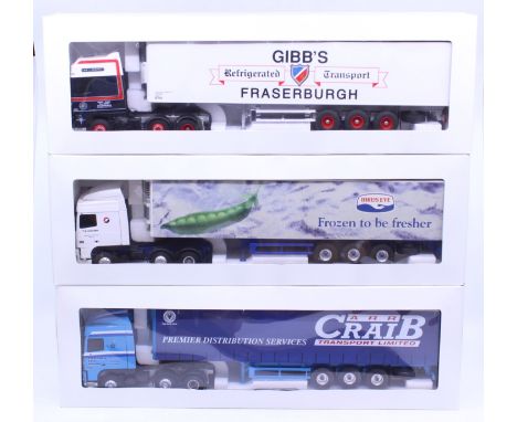 Eligor: A collection of three boxed Eligor, 1/43 Scale diecast model cab and trailer to comprise: DAF XF95 Frigo Gibbs of Fra