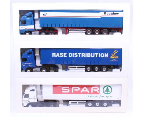 Eligor: A collection of three boxed Eligor, 1/43 Scale diecast model cab and trailer to comprise: Volvo FH12 Restyle Boughey 