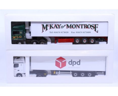 Eligor: A pair of boxed Eligor, 1/43 Scale diecast model cab and trailer to comprise: Mercedes Actros 2 Streamspace Semi DPD,