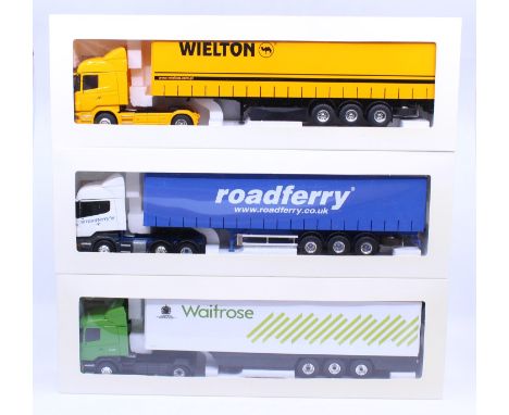 Eligor: A collection of three boxed Eligor, 1/43 Scale diecast model cab and trailer to comprise: Scania Serie R Highline Tau