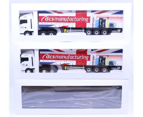 Eligor: A collection of three boxed Eligor, 1/43 Scale diecast model cab and trailer to comprise: MAN TGX XLX Tautliner DCS E