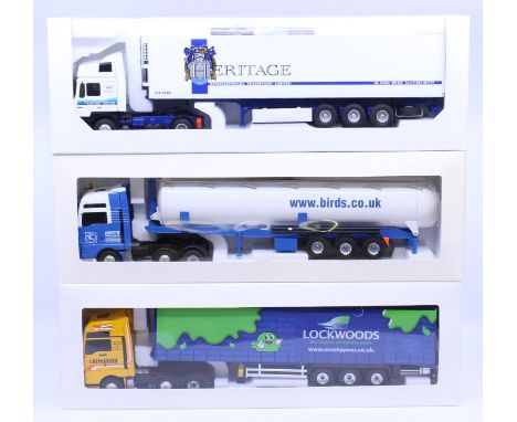 Eligor: A collection of three boxed Eligor, 1/43 Scale diecast model cab and trailer to comprise: Man F2000 Heritage Frigo, R