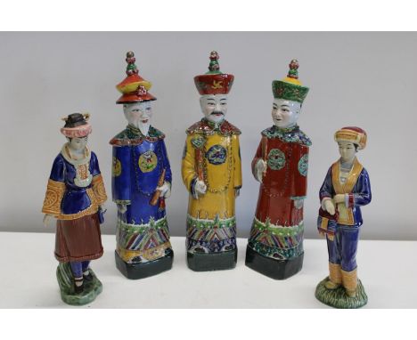 A selection of oriental ceramic figures.Tallest 40cm 