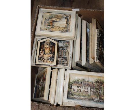 A large qty of ceramic wall plaques 