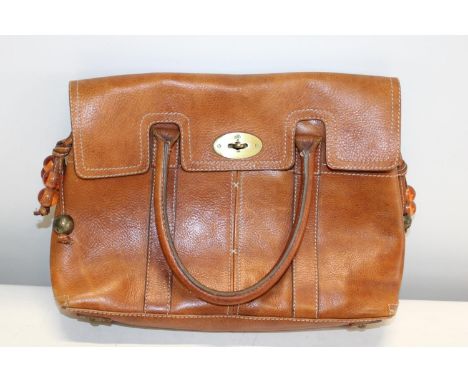 A leather handbag stamped Mulberry 