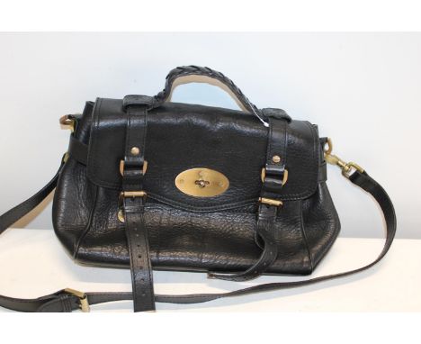 A leather handbag stamped Mulberry 