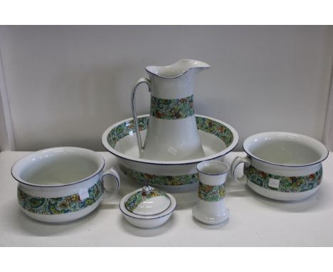 A large vintage ceramic bathroom set - largest 41.5cm diameter; tallest approx 33.5cmCollection only 