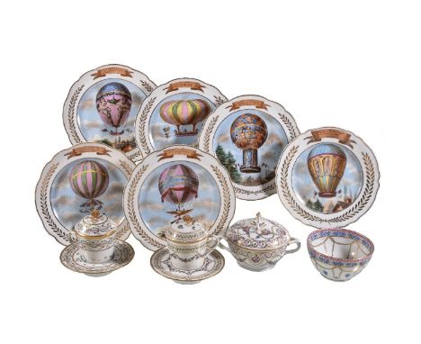 A selection of mostly French porcelain, late 19th and 20th centuries, mostly Limoges, comprising six various plates, depictin
