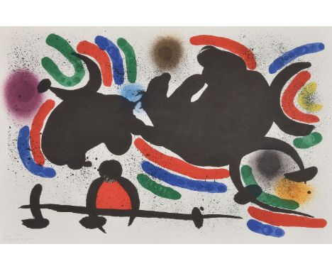 λJoan Miró (Spanish 1893-1983) Untitled (Abstract) Lithograph printed in colours Later inscribed in pencil 34 x 51cm (13¼ x 2