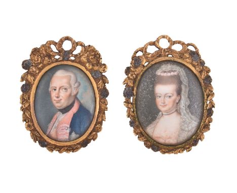 ϒPrussian School (circa 1775) Portrait of Frederick William II, King of Prussia (1744-1797), Portrait of Frederika Louisa of 