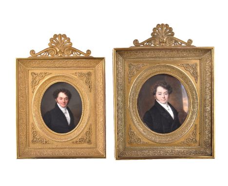 ϒJean-Baptiste Jacques Augustin (1759-1832) Portrait of a gentleman Enamel Signed and dated le Ch er. Augustin 1826 Inscribed