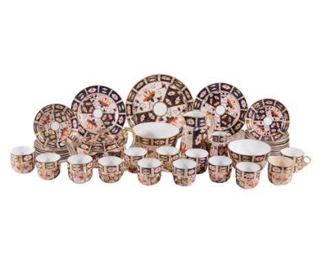A Royal crown Derby Imari part tea and coffee service, assorted date codes mostly first quarter twentieth century; comprising