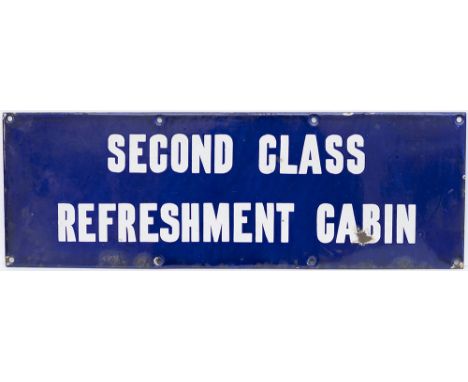 North British Railway enamel doorplate SECOND CLASS REFRESHMENT CABIN. From one of the North British railway owned ex Gallowa