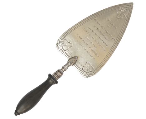 London &amp; North Western Railway silver presentation trowel inscribed PRESENTED TO PHILIP WHITEWAY ESQ ON THE OCCASION OF L