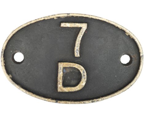 Shedplate 7D Rhyl 1935 to May 1952. This ex LNWR shed was home to 27 locos in 1950. It was recoded 6K and finally closed in F