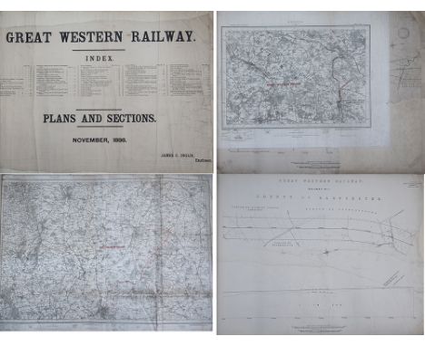 Great Western Railway Plans And Sections November 1898. Large book format consists of 50 plus pages including maps and refers