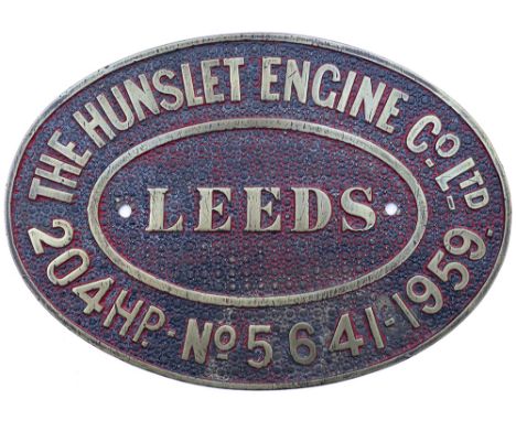 Worksplate THE HUNSLET ENGINE Co. LTD. LEEDS. 204 H.P. No. 5641 – 1959. Ex British Railways Class 05 diesel shunter D2592. Al