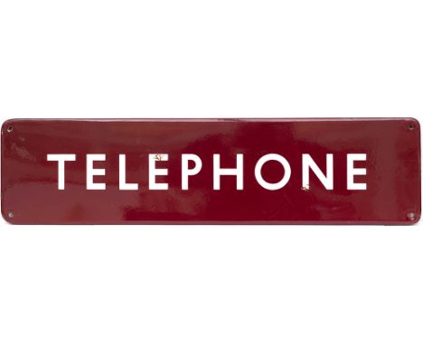 BR(M) FF enamel doorplate TELEPHONE. In very good condition with a couple of minor face chips, measures 24in x 6in. A non sta