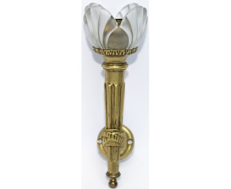 Pullman Car brass wall lamp with its original glass shade. In very good ex service condition measures 8.5in long. 