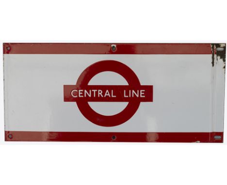 London Transport enamel frieze sign CENTRAL LINE. In very good condition with minor edge chipping measures 20in x 9in.  