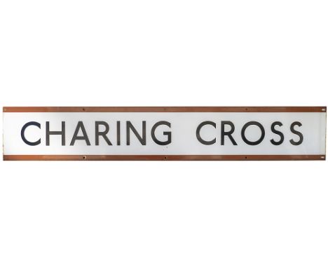 London Transport underground enamel frieze sign CHARING CROSS. In very good condition measures 54in x 9in. 