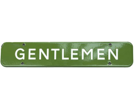 BR(S) FF enamel doorplate GENTLEMEN. In very good condition with one minor face chip and complete with brass eyelets, measure