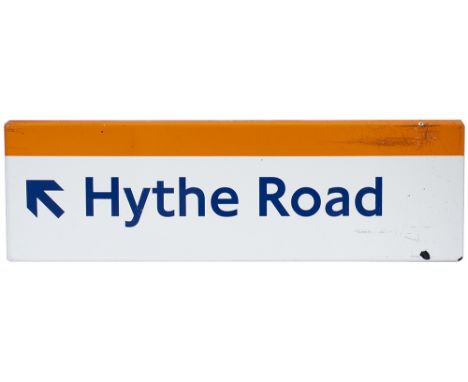 London Overground FF enamel sign HYTHE ROAD. In very good condition measures 25.5in x 8in. 