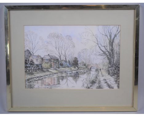 A Framed P Richardson Print, Poulter's Bridge, 30x20cm 