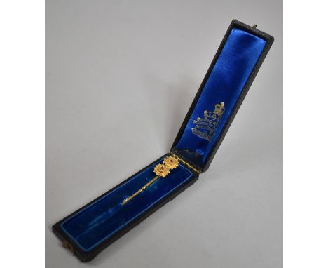 A 9ct Gold and Two Ruby Stone Pin, In original Box, 1.69g 