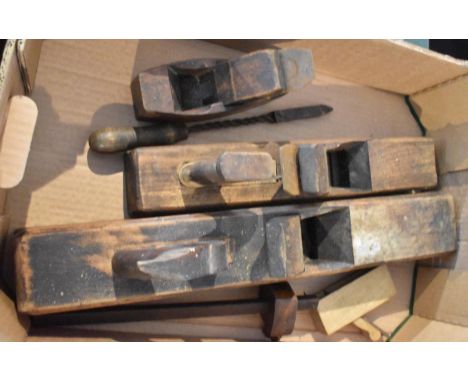A Collection of Vintage Woodworking Tools to Include Jack planes, Block Plane, Scribing Tool etc 