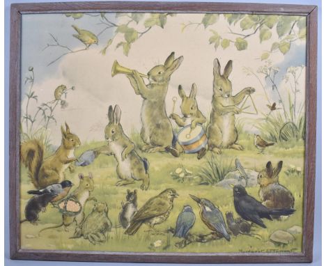 A Framed Margaret Tarrant Nursery Print, Wandering Minstrels, 52x43cm 
