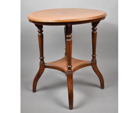 A Late Victorian/Edwardian Circular Topped Mahogany Occasional Table with Stretcher Shelf, 61cm Diameter 