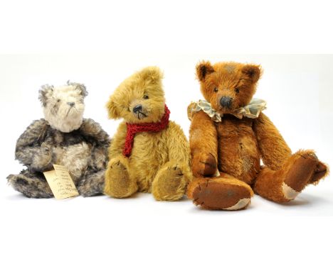 Born Again Bears artist designed teddy bears x three, by Sue Lawson: (1) William teddy bear, LE 1/1, from The Golden Oldies C