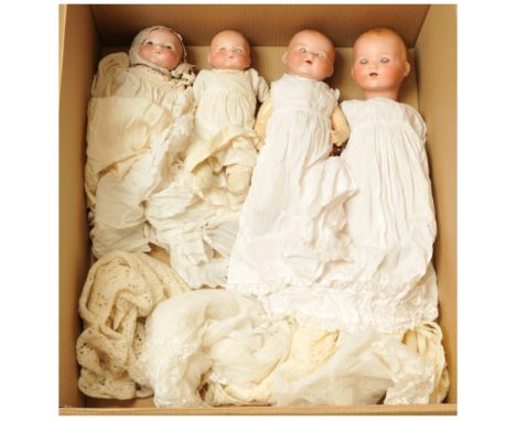 Armand Marseille My Dream Baby bisque dolls x four, German, 1920s: (1) &amp; (2) AM 351, impressed AM 351 / 3 &frac12; and AM