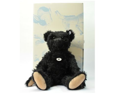 Steiff 1912 black mohair teddy bear replica, named "Othello", white tag 403088, LE 1912, 2012, with chest tag, includes certi