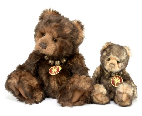 Charlie Bears Wurve You and Snuggle, pair of QVC Exclusive teddy bears, CB 1104663 and CB 1104664, 2010, co-designed by Isabe