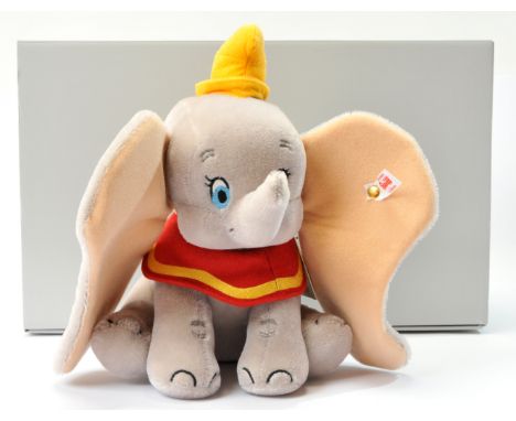 Steiff Disney Dumbo, white tag 354564, LE 2000, grey mohair, swing label, certificate, Near Mint to Mint, within Excellent Pl