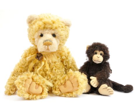 Charlie Bears Isabelle Collection Bananas and Custard monkey and teddy bear set, 2013, SJ 5286/85A, LE 256/500, teddy bear in