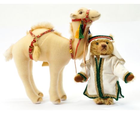 Steiff Teddy with Dromedary, white tag 037924, comprising mohair teddy bear and camel, limited edition of 3000, certificate, 