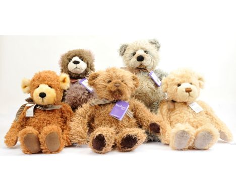 Charlie Bears Bearhouse Bears teddy bears x five includes: (1) Arundel, BB143034, light brown plush, with swing label, 18"/46