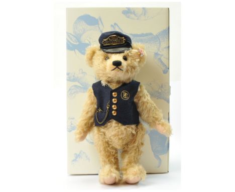 Steiff The Polar Express Conductor teddy bear, white tag 682315, LE 35/1500, 2013, North American Exclusive Edition, light br