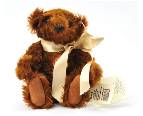 Steiff US Shop Exclusive - The Toy Store Mr Chocolate Bear 1997, white tag 651885, LE 2000, dark brown mohair, swing and ches