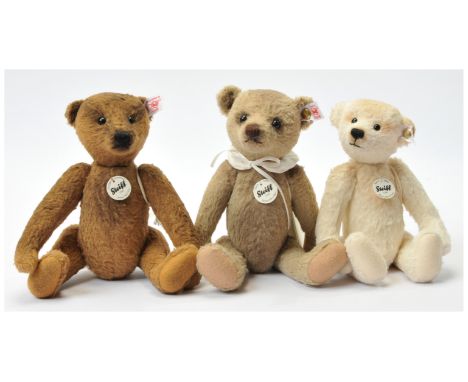 Steiff Club event teddy bear trio including: (1) Flo 2012 event bear, white tag 421242, LE to the year 2012, brown cotton, fu