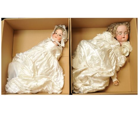 Collection of antique and vintage bisque, composition and celluloid dolls x eight, mainly German, includes: (1) Armand Marsei