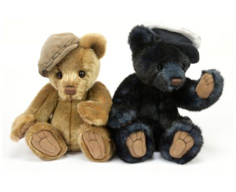 Charlie Bears pair designed by Alison Mills including: (1) Tot teddy bear, the third little character in the Hatty Bears Seri