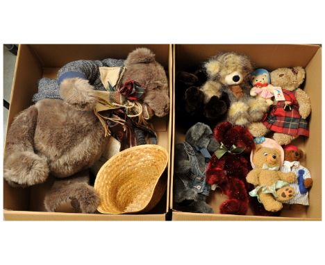 Gund, Harrods and Hamleys modern plush teddy bears, etc: (1) Gund Signature Collection very large plush teddy bear, artist de