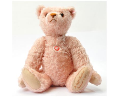 Steiff Teddy Rose Bear, exclusively for 9th Steiff festival in Giengen, LE 3000, pink mohair, based on a pink teddy bear made