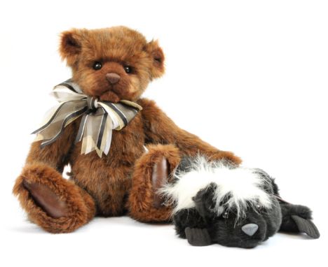 Charlie Bears pair includes: (1) Xavier, CB620008, 2012-2015, LE 2700, designed by Heather Lyell, brown and dark brown plush,