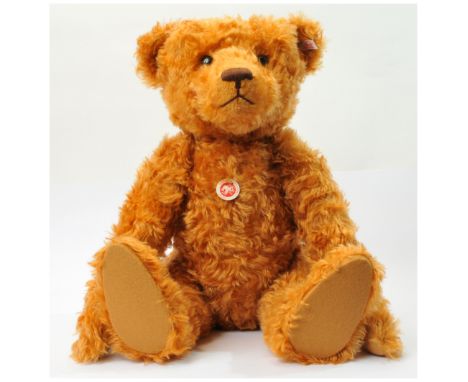 Steiff Teddy Bear, white tag 037054, LE 2006, cinnamon mohair, wooden eyes, brown claw stitching, fully jointed, tilt growler