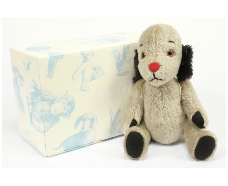 Steiff Sweep (from Harry Corbett's Sooty Show), white tag 664410, LE 2000, grey mohair dog, with swing tag (creased) and cert